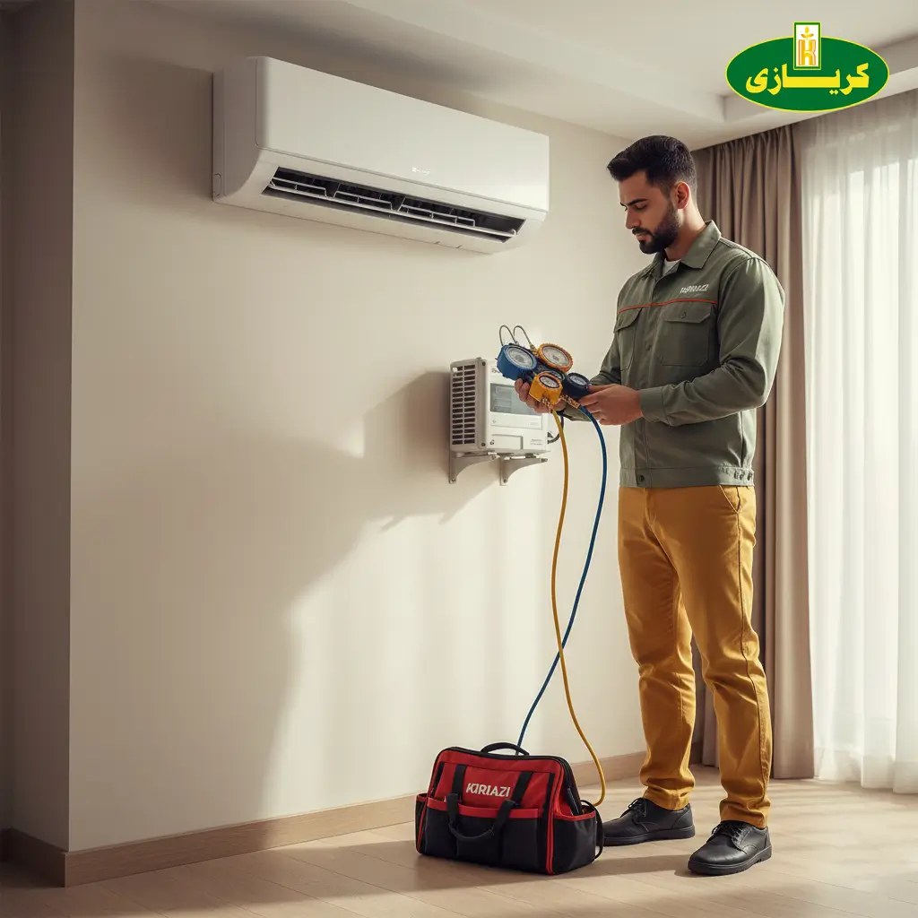 مجموعة من قطع غيار تكييف كريازي الأصلية تشمل لوحات إلكترونية وفلاتر.