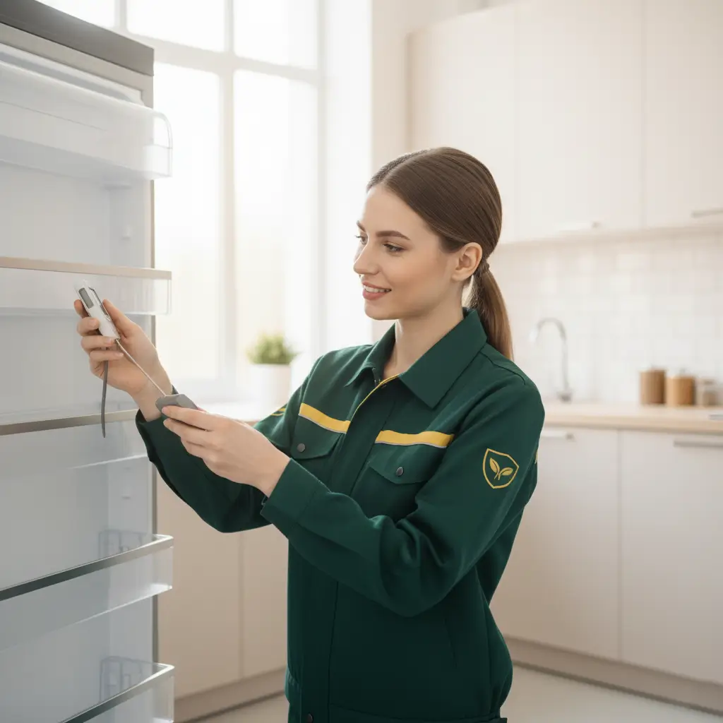 صورة لثلاجة كريازي تعمل بكفاءة عالية بعد عملية صيانة كاملة. ثلاجة كريازي استعادت كفاءتها التبريدية بالكامل. شاهد نتائج الصيانة المُتقنة والضمان على الإصلاحات وقطع الغيار المُستبدلة.