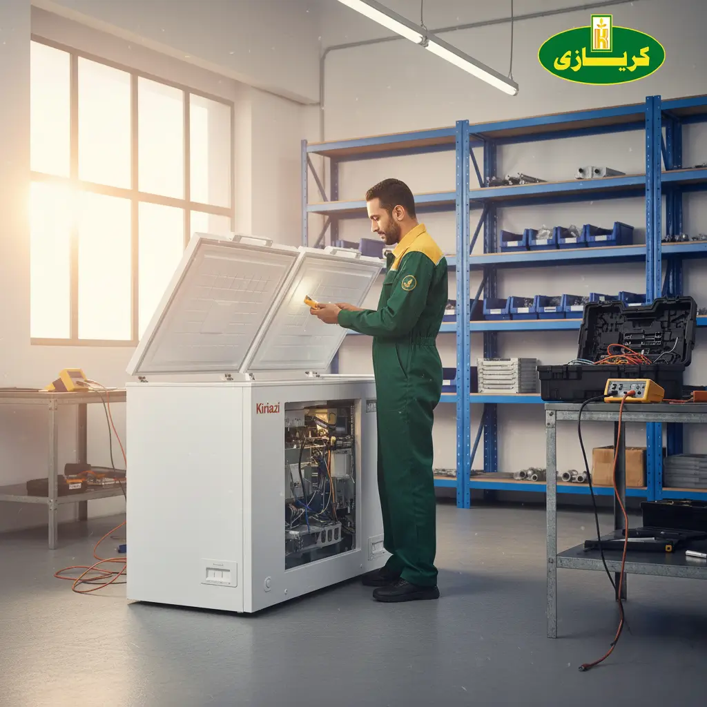 تنظيف فتحة التصريف في ديب فريزر كريازي أفقي لمنع تكون الروائح أهمية الصيانة الدورية وتنظيف مجرى تصريف المياه في الديب فريزر الأفقي (الخزانات) من كريازي لمنع انسداد الصرف وتكون الثلج في القاع.